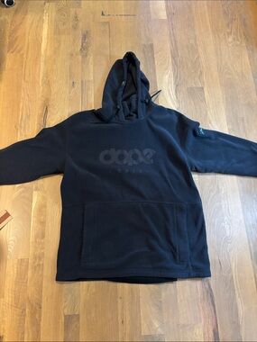 DOPE Black Hooded Pullover with Tonal Logo